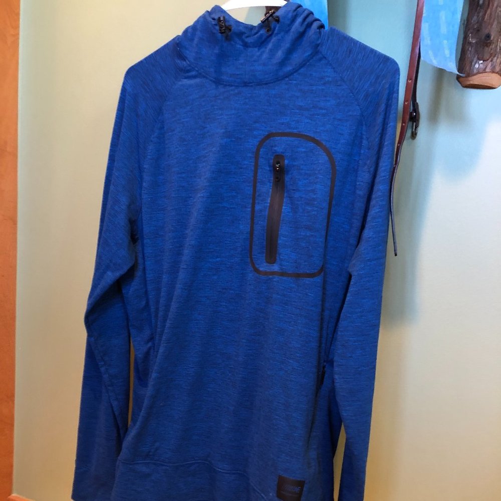 Blue Hoody sports top.